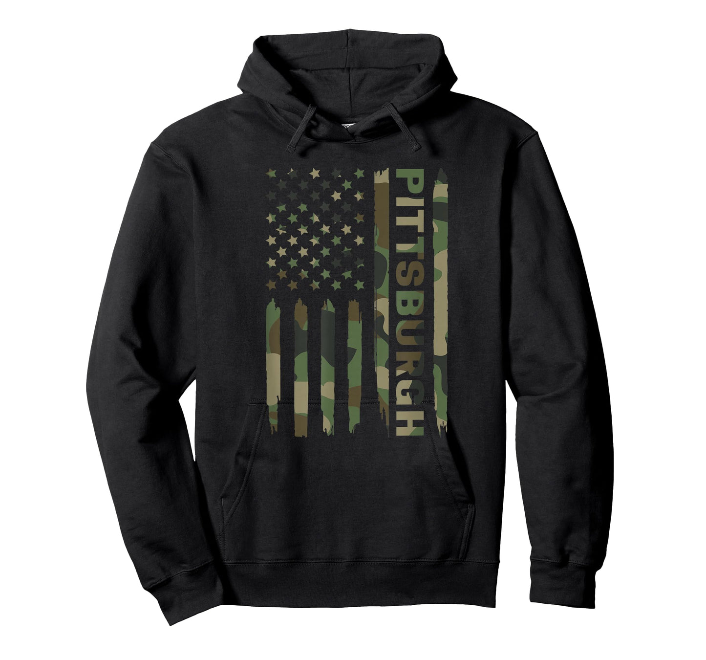 Pittsburgh Camo Military Flag Graphic T-Shirt