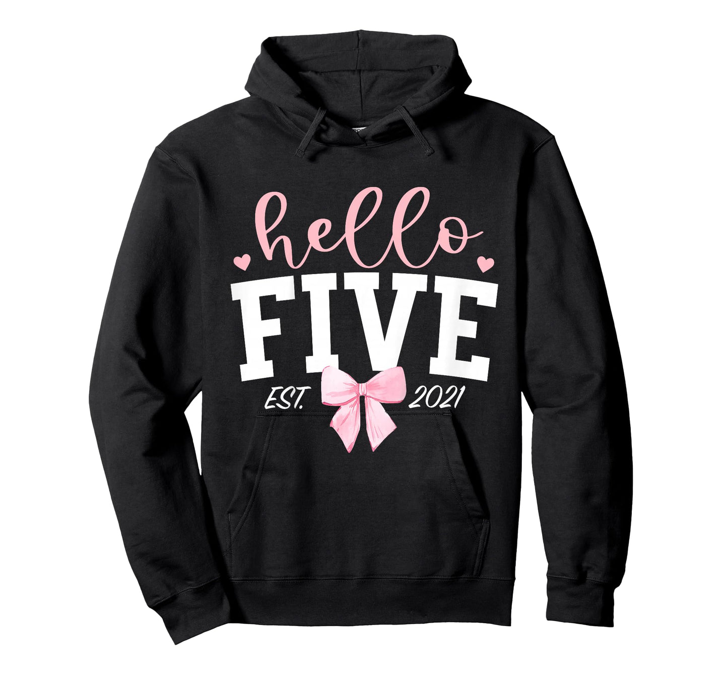 Hello Five Est 2021 5th Birthday Girl Turning 5 T-Shirt