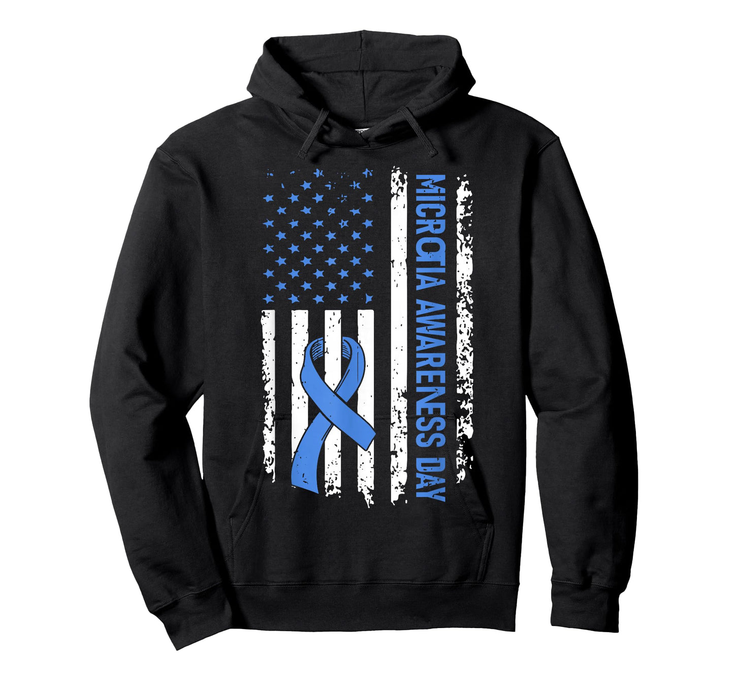 Microtia Awareness Day American Flag Bleu Ribbon T-Shirt
