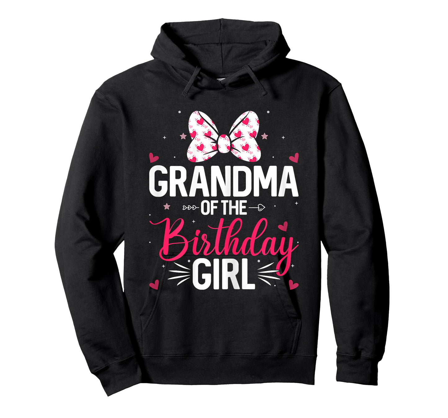 Cute Pink Bow Grandma of The Birthday Girl T-Shirt