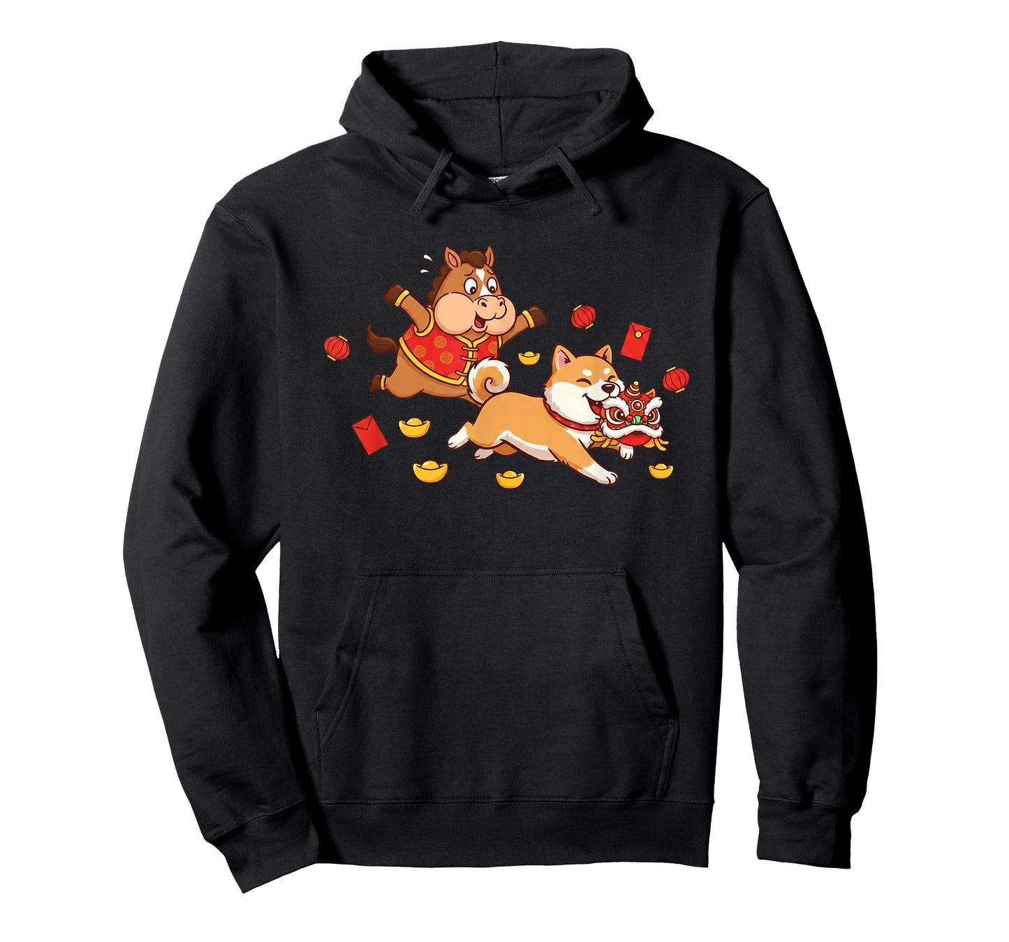 Chinese Horse Akita Funny Kids Mens Womens Happy New Year T-Shirt