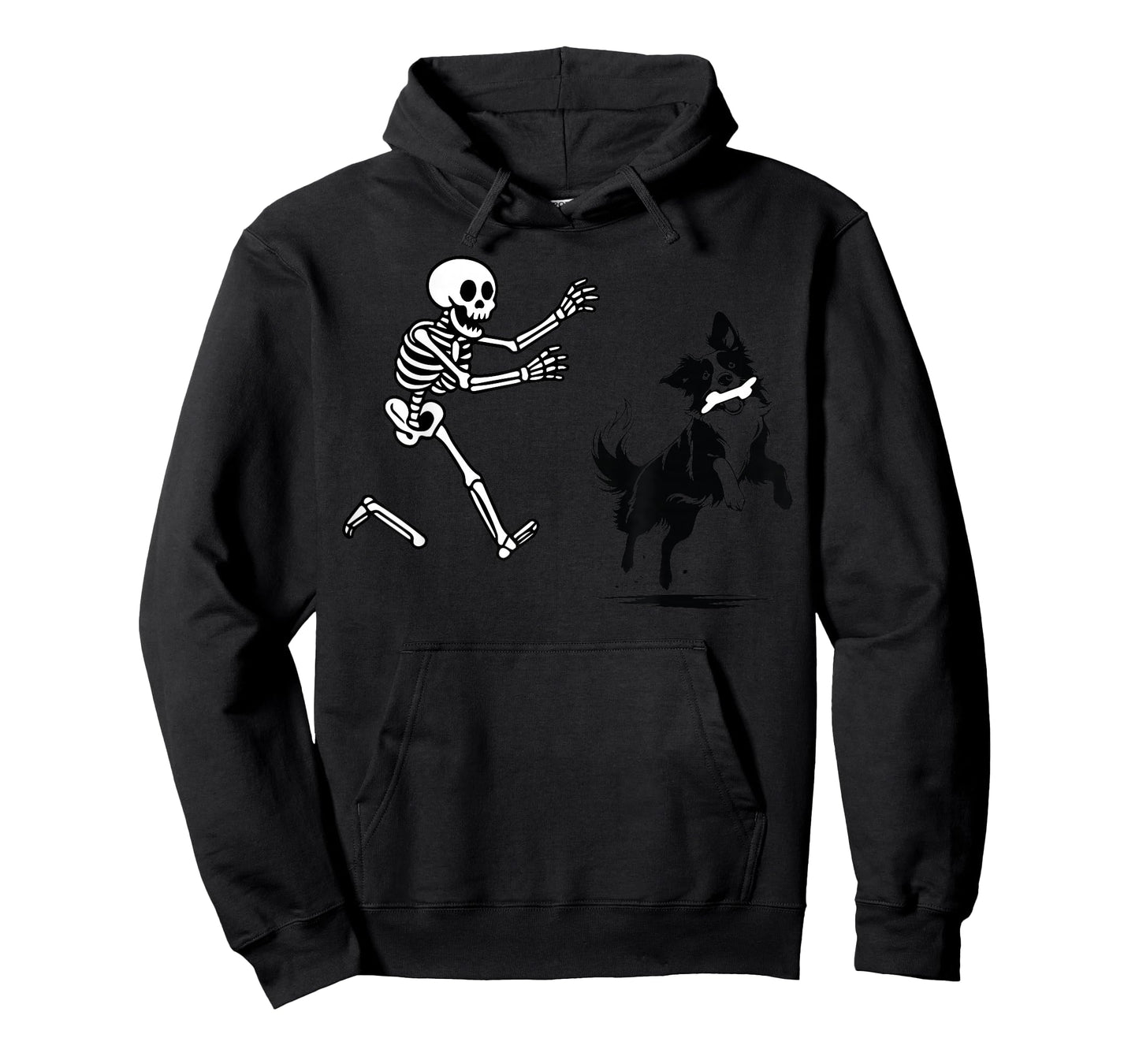 Funny Border Collie Running Skeleton Halloween T-Shirt