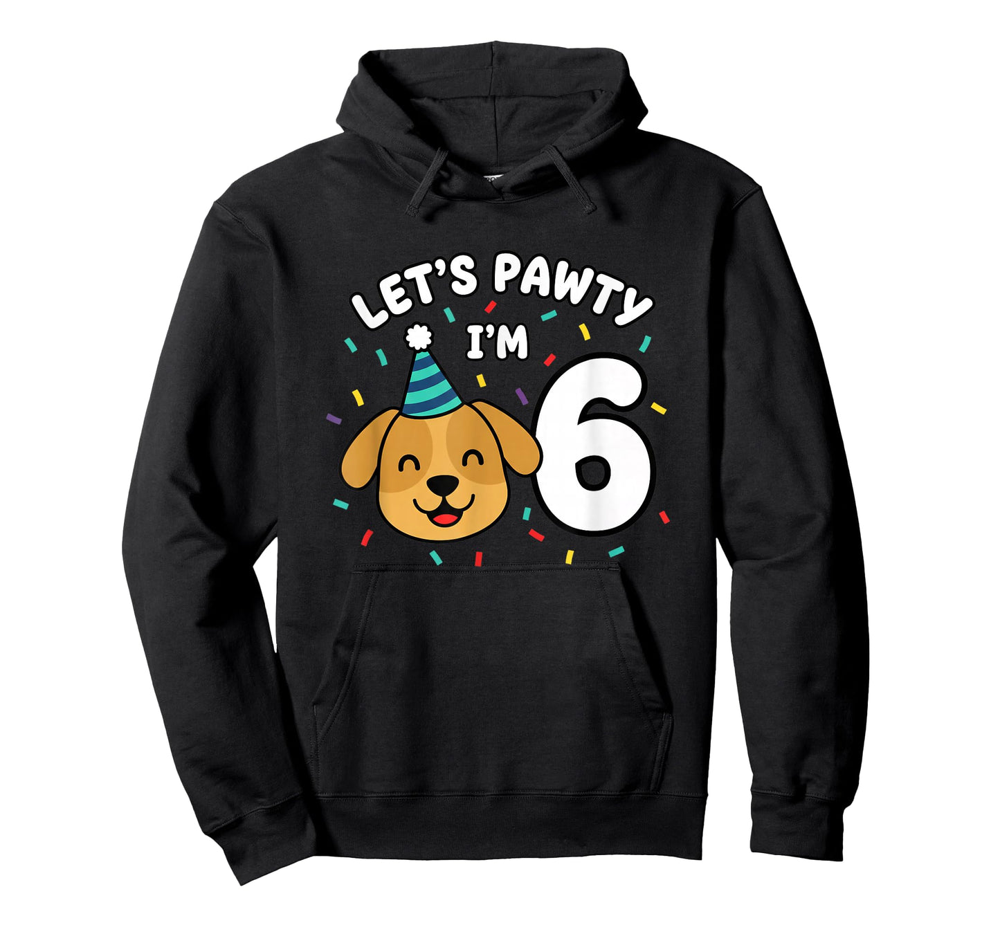 Dog Birthday Let's Pawty I'm 6 Puppy Party Design T-Shirt