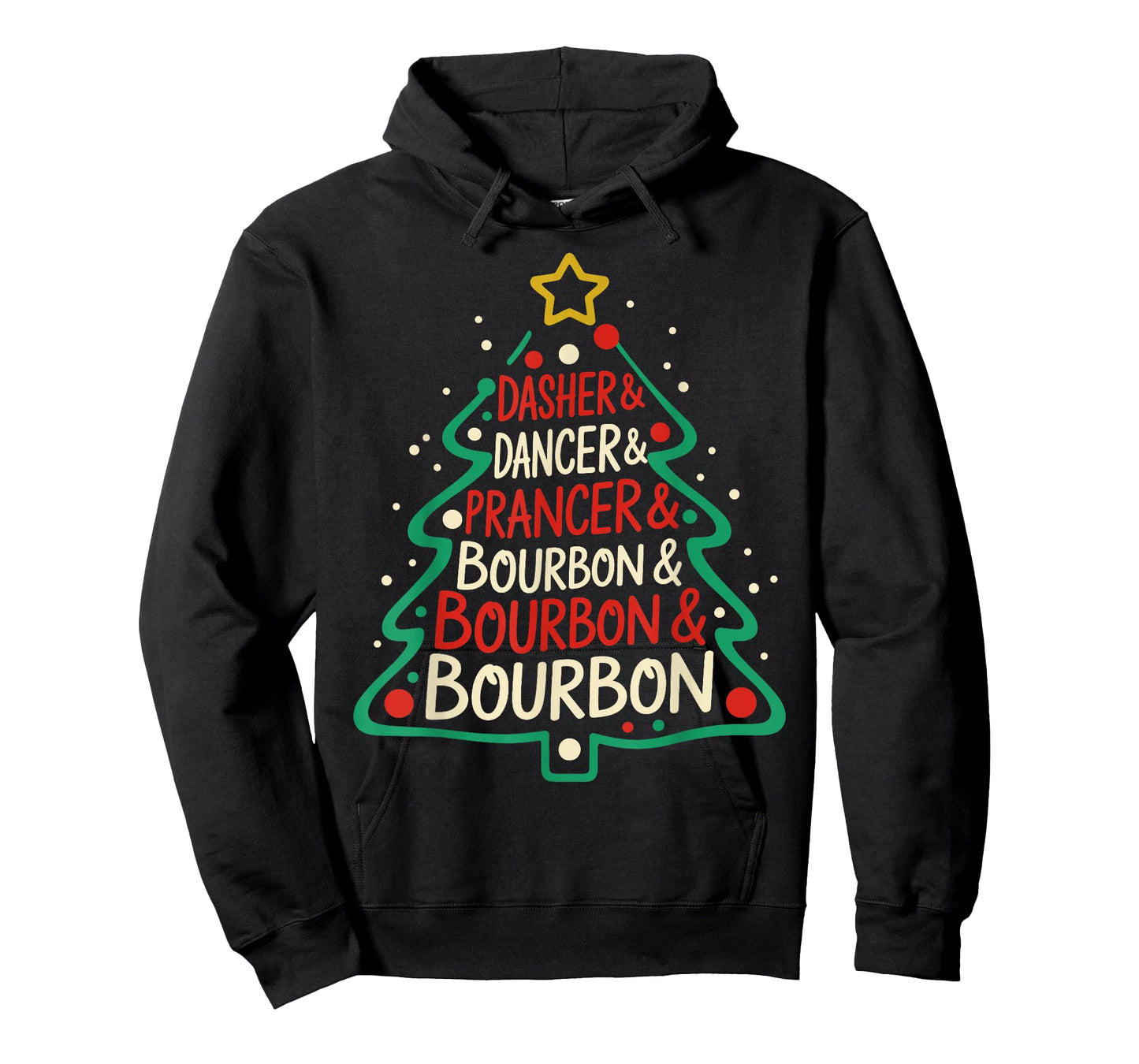 Dasher Dancer Prancer & Bourbon Funny Christmas T-Shirt