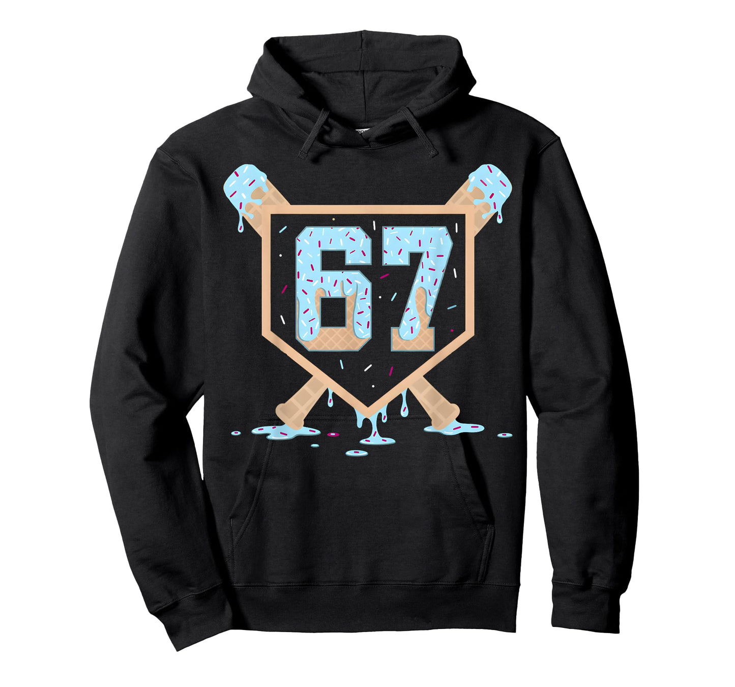 67 Ice Cream Drip Baseball Meme Funny Six Seven Gen Alpha T-Shirt