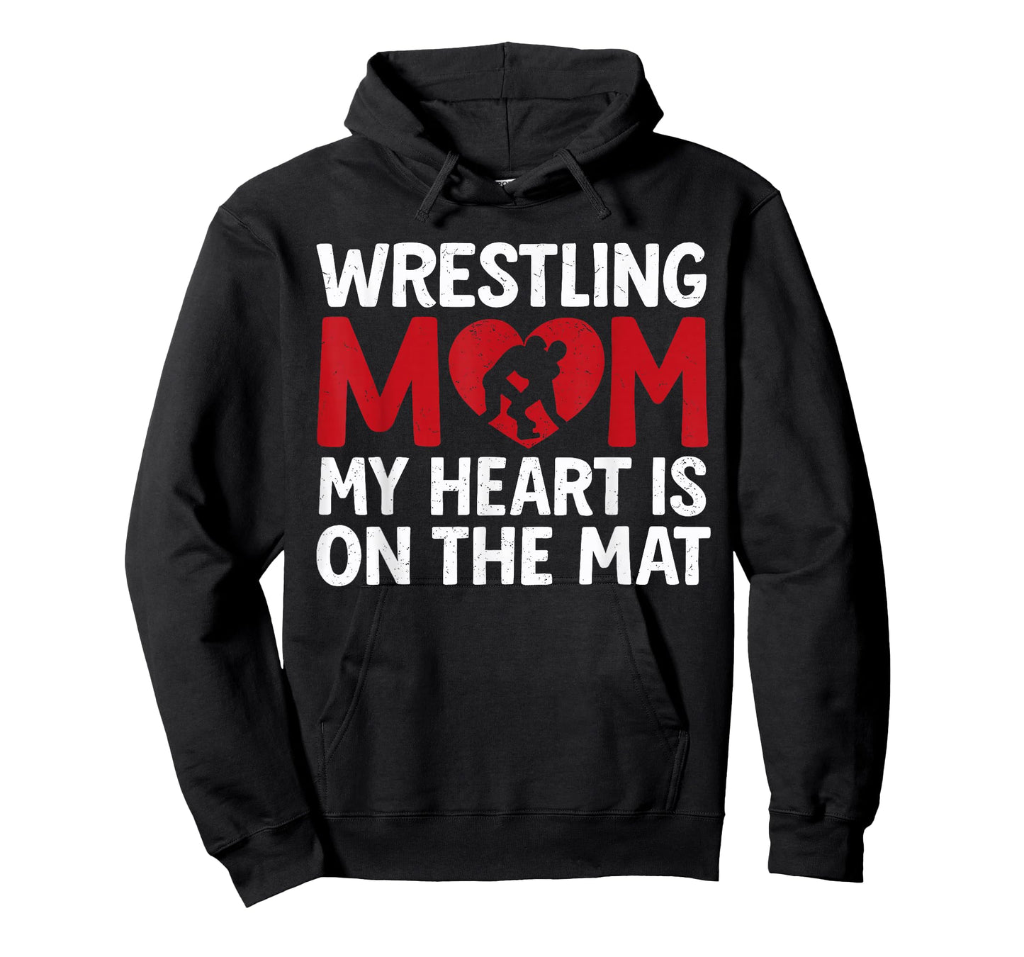 Wrestling Mom - My Heart is On That Mat Wrestler Support T-Shirt
