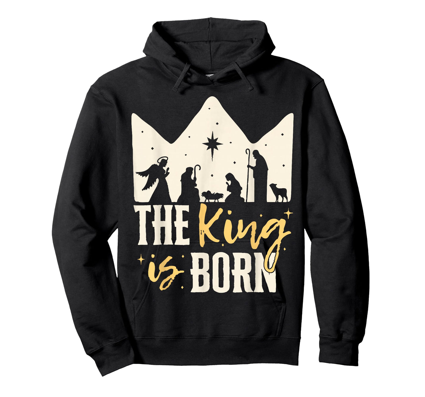 Retro The King is Born Jesus Christ Nativity Scene Christian T-Shirt