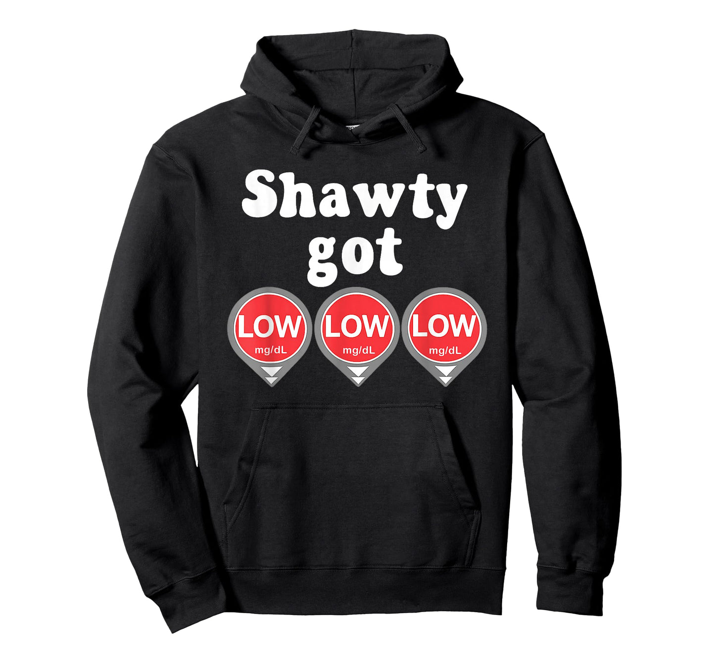 Shawty Got Low Diabetes Meme CGM Alert Icons T-Shirt