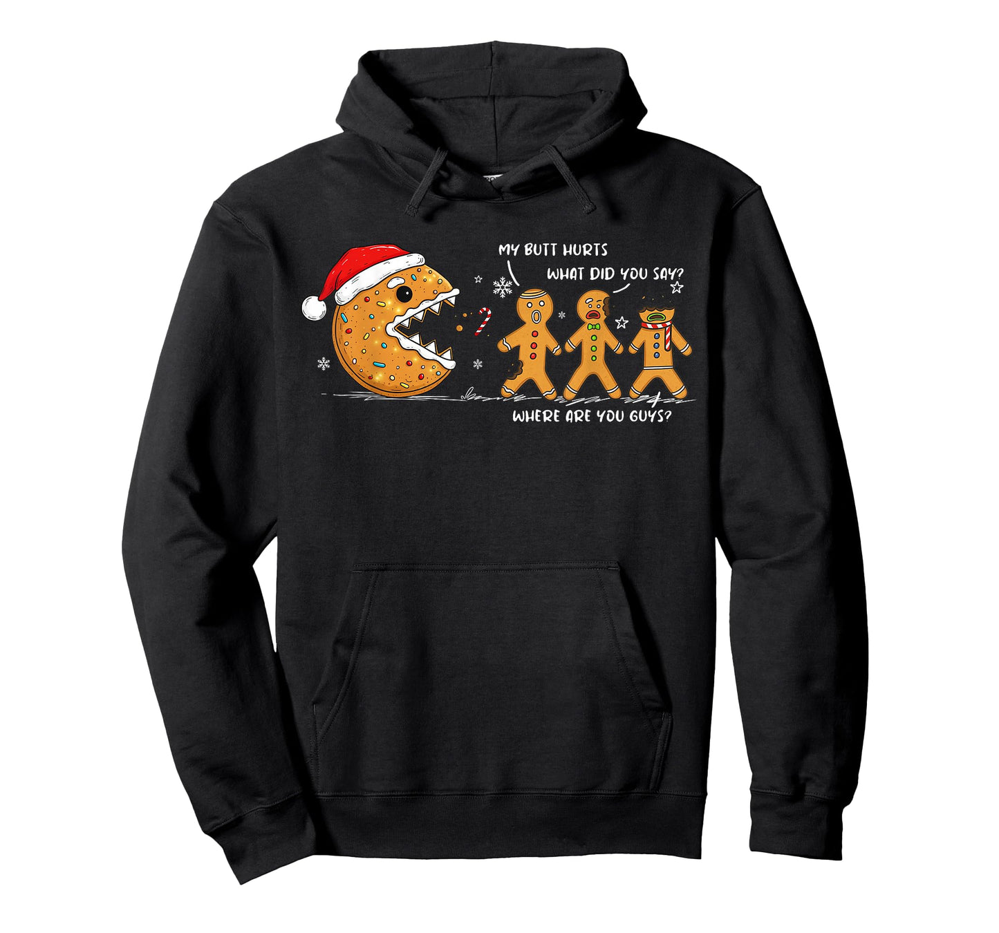 Cookie Chasing Gingerbread My Butt Hurts Funny Christmas T-Shirt