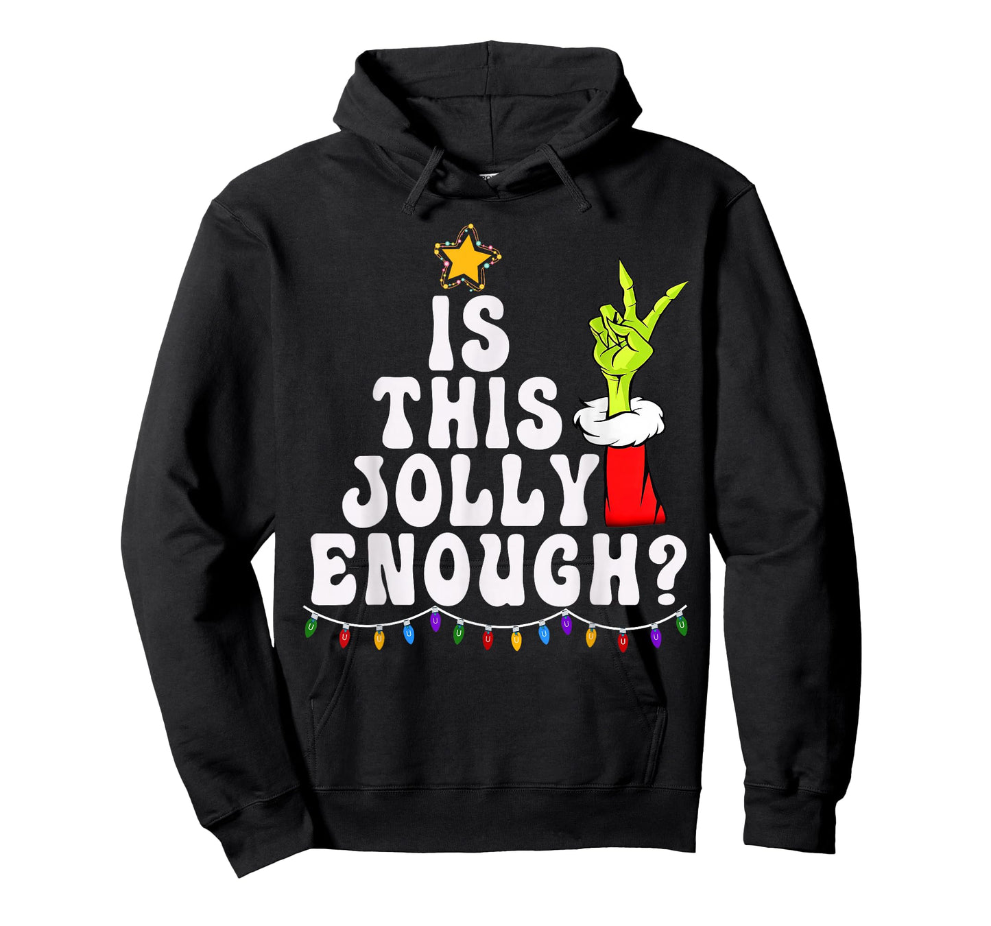 is This Jolly Enough Green Merry Christmas Tree Lights Funny T-Shirt