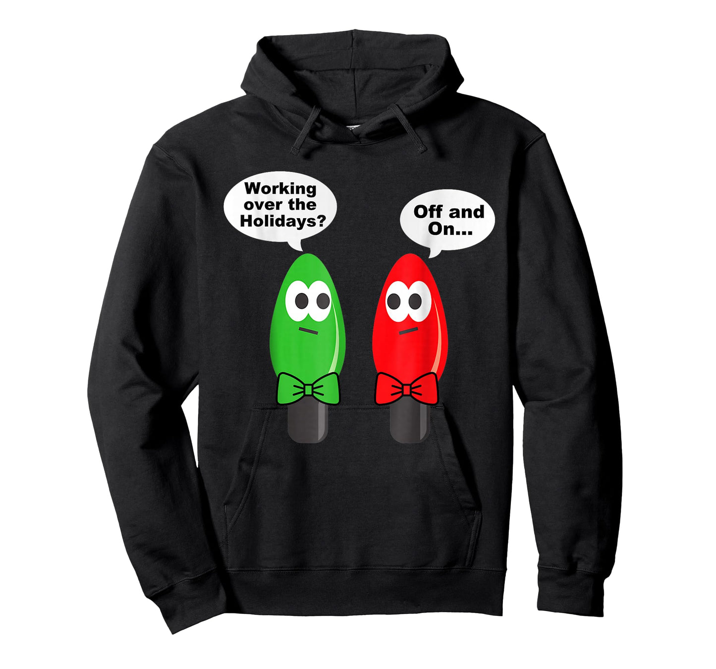 Funny Christmas Lights Joke Light Bulb Working Off On Pun T-Shirt