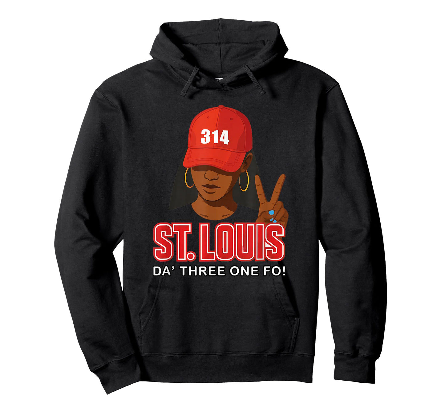 314 Red Hat African American Woman St. Louis T-Shirt