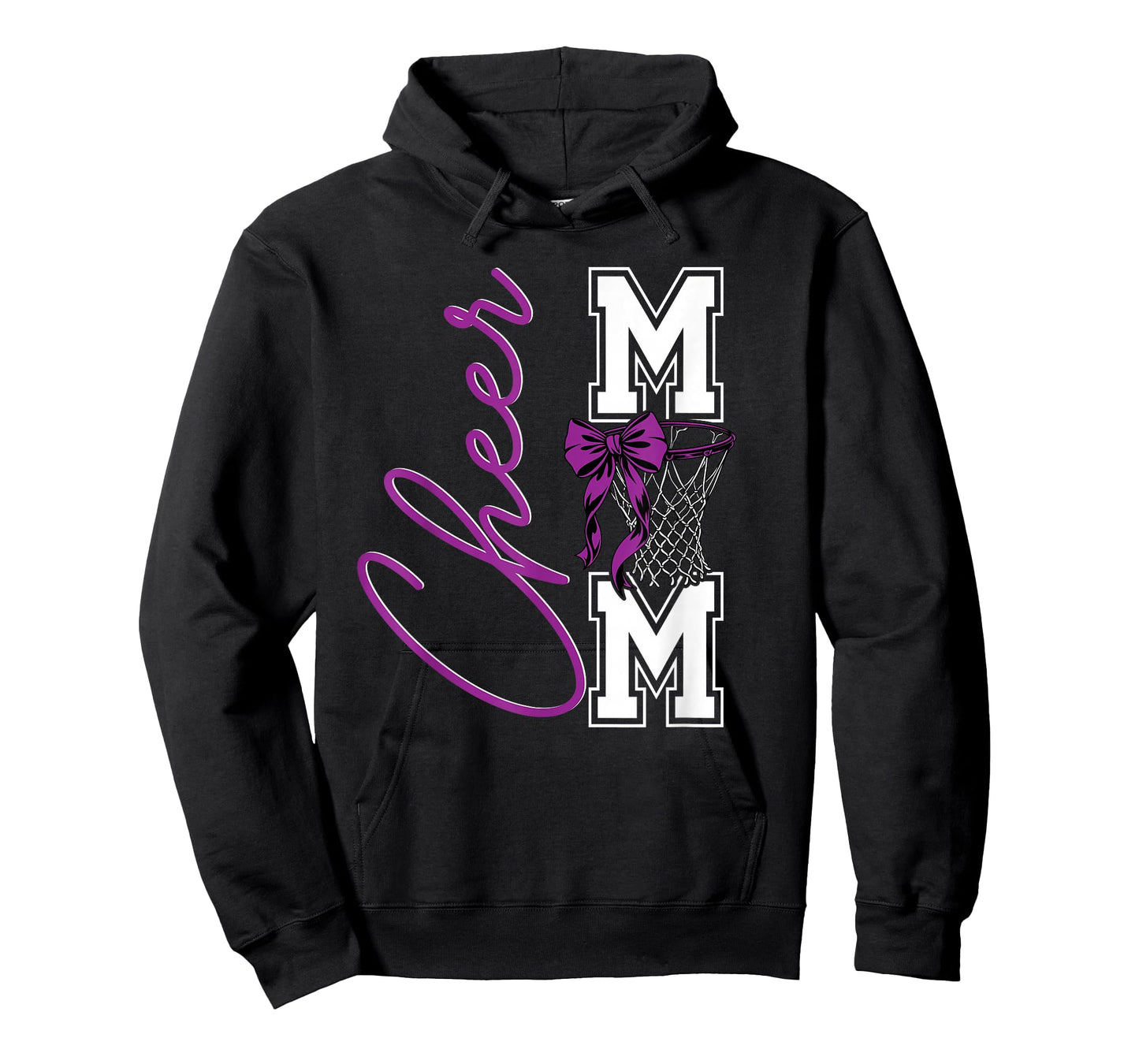Basketball Game Cheerleading Sport Cheer Mom Mama Bow Purple T-Shirt