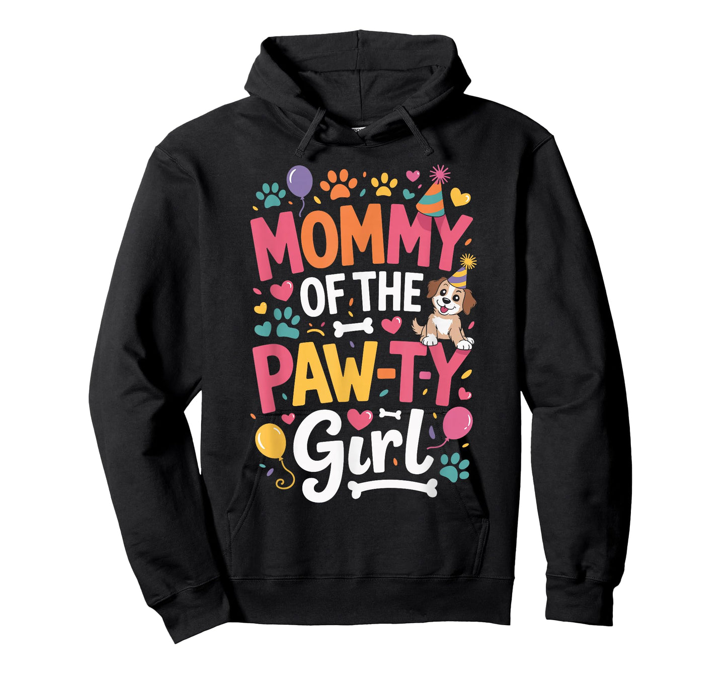 Mommy of The Paw-ty Girl Cute Dog Birthday Mom Party Graphic T-Shirt
