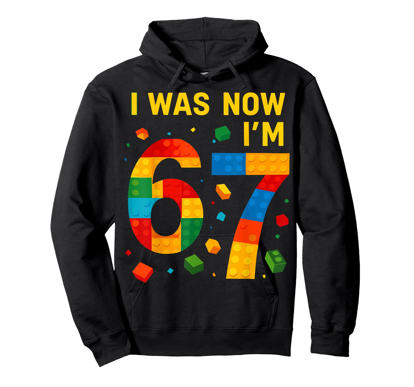 I was 6 Now I'm 7 Building Blocks 7th Birthday Kids T-Shirt