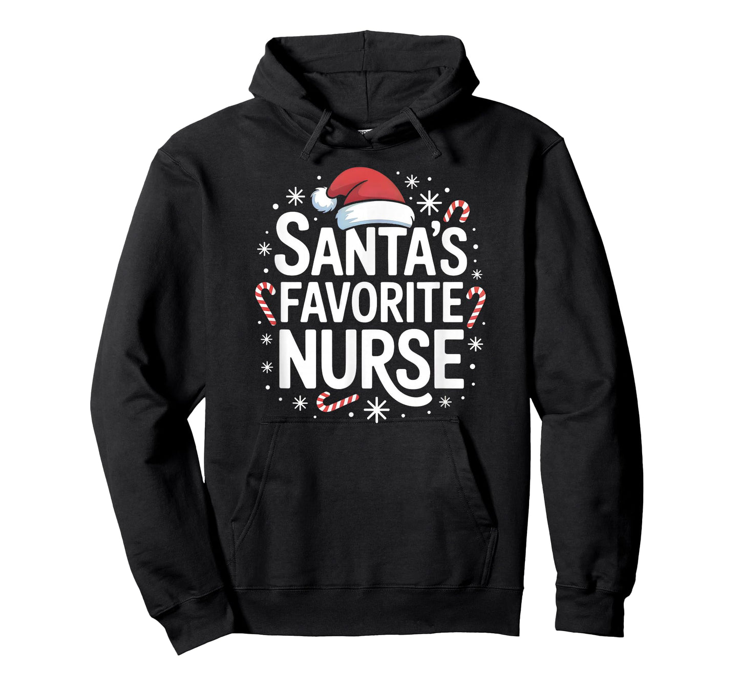 Santa's Favorite Nurse Christmas Candy Canes Snowflakes Vibe T-Shirt