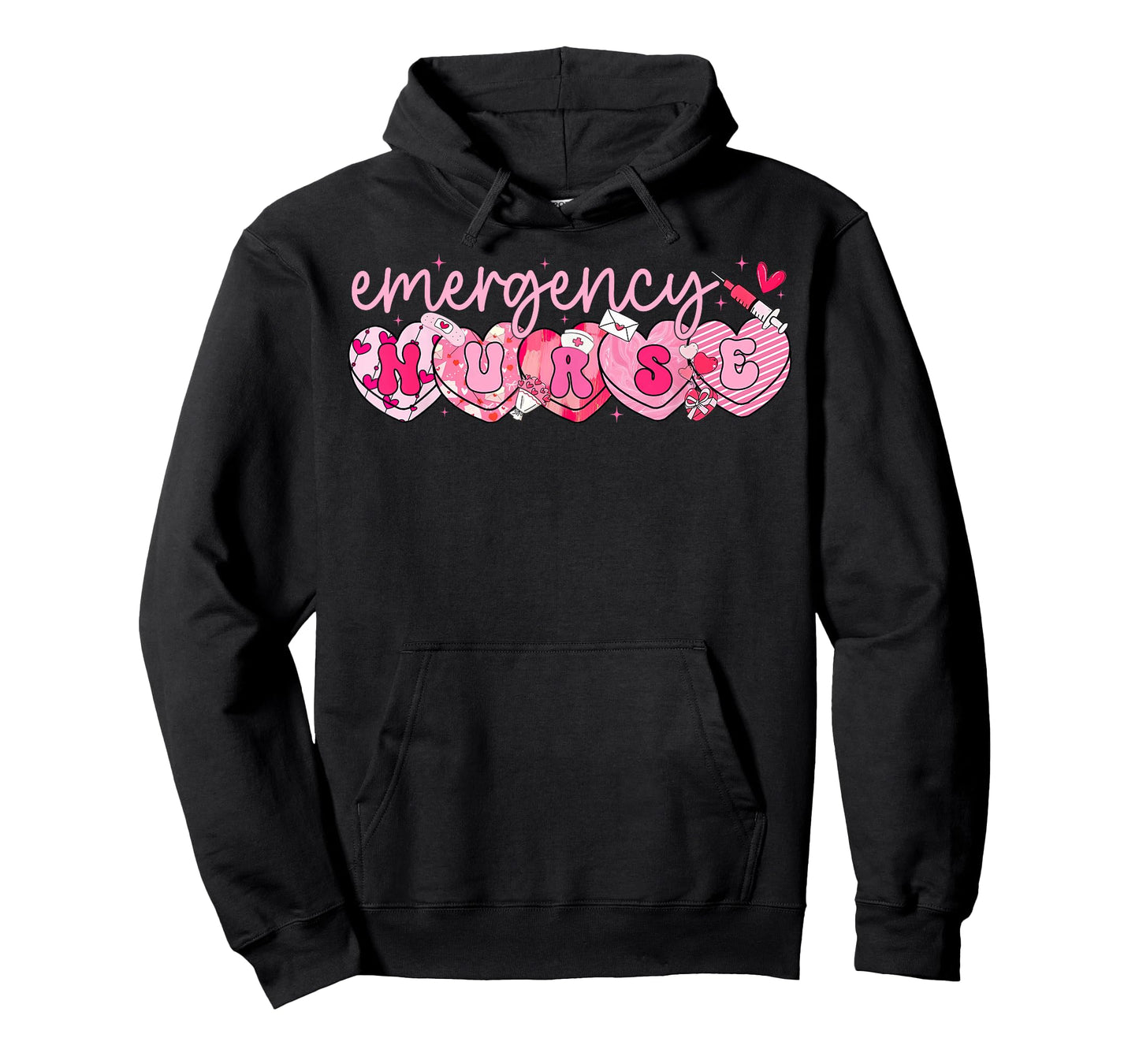 Valentine Emergency Department Nurse Hearts ER RN ED T-Shirt