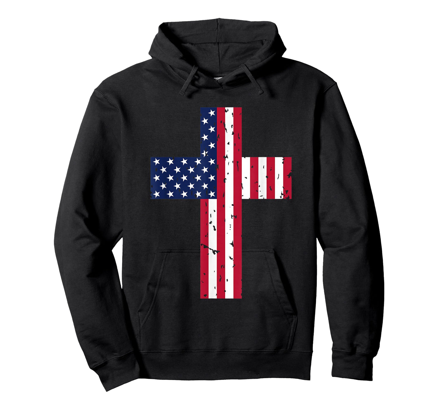Cross USA Flag Christian Religious US America Faith Graphic T-Shirt