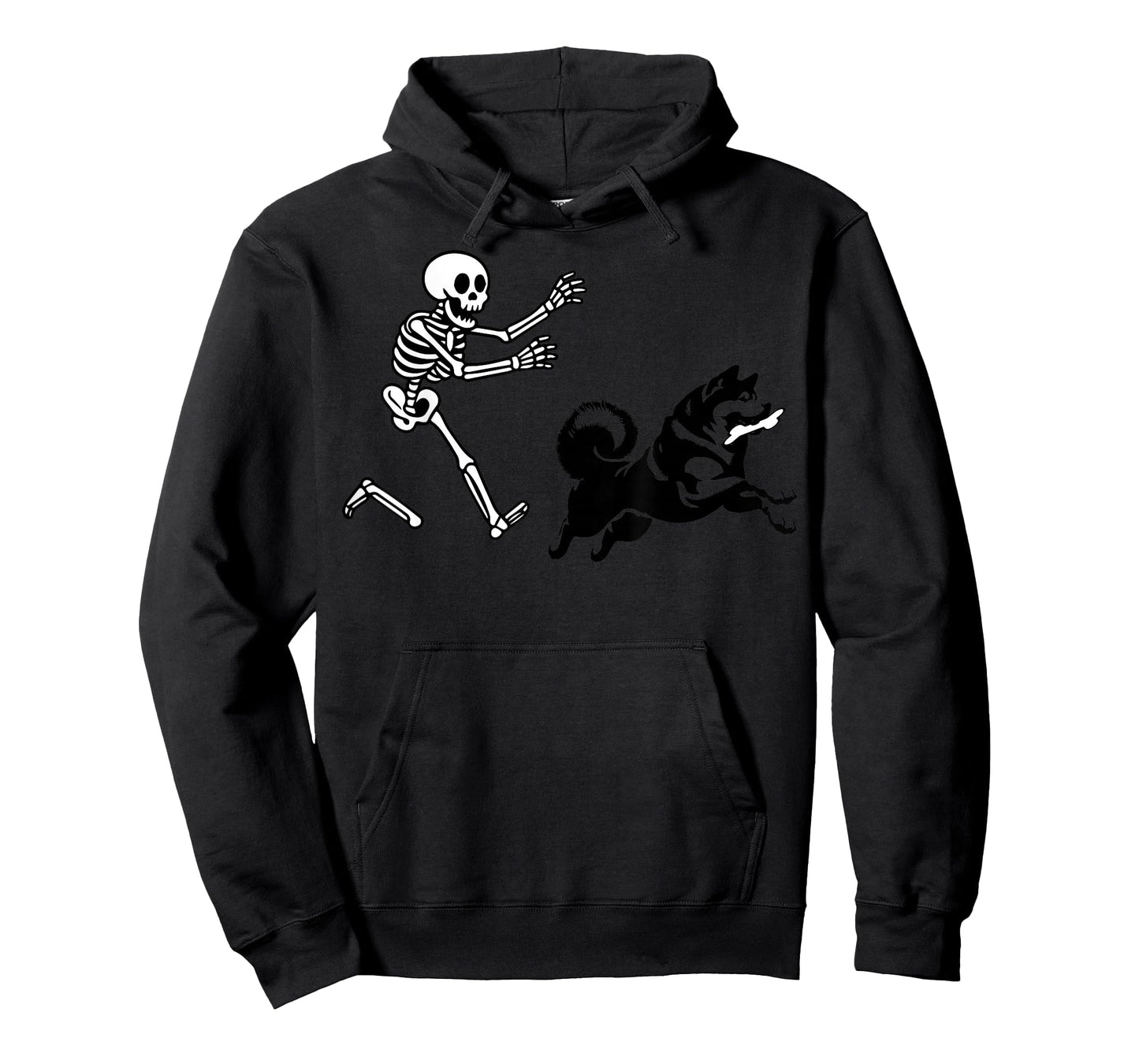 Funny Akita Running Skeleton Halloween T-Shirt