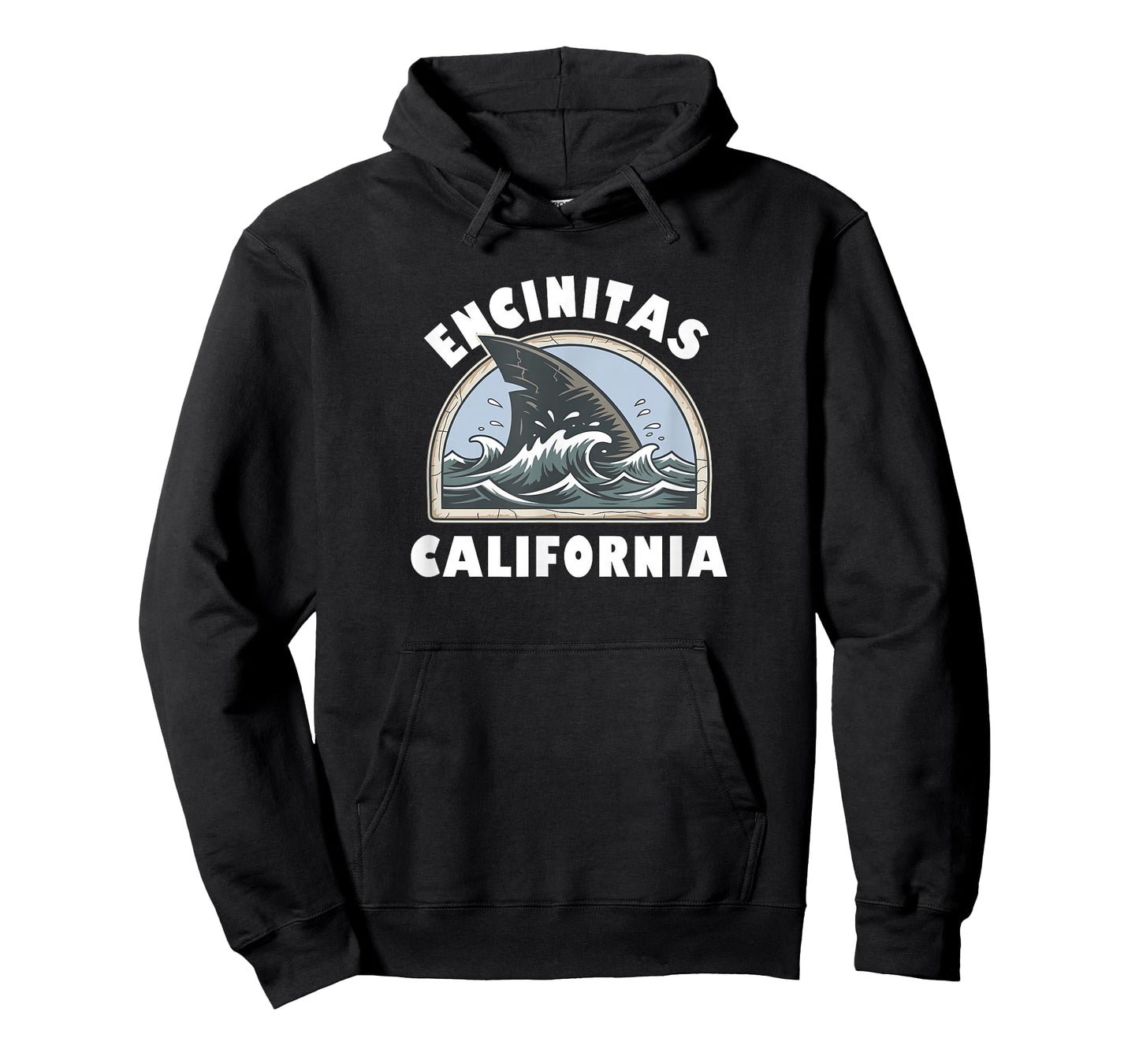 Encinitas California Swimming Shark Fin Vacation Souvenir T-Shirt