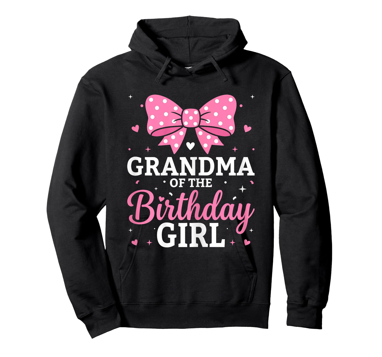 Cute Pink Bow Grandma of The Birthday Girl Grandmother T-Shirt
