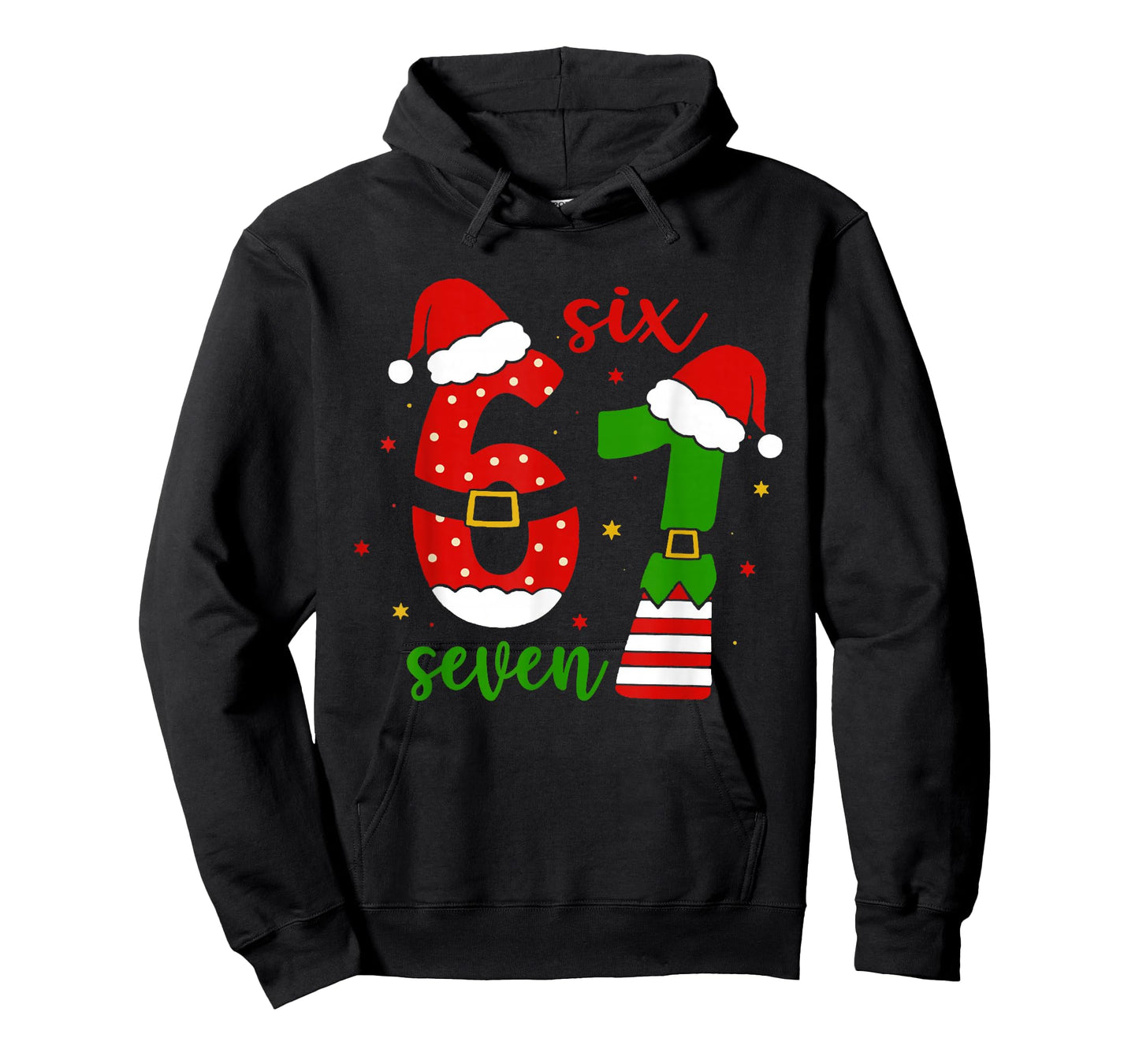 Funny Christmas Six Seven 6 7 Meme Gen Alpha Slang 6 7 Hands T-Shirt