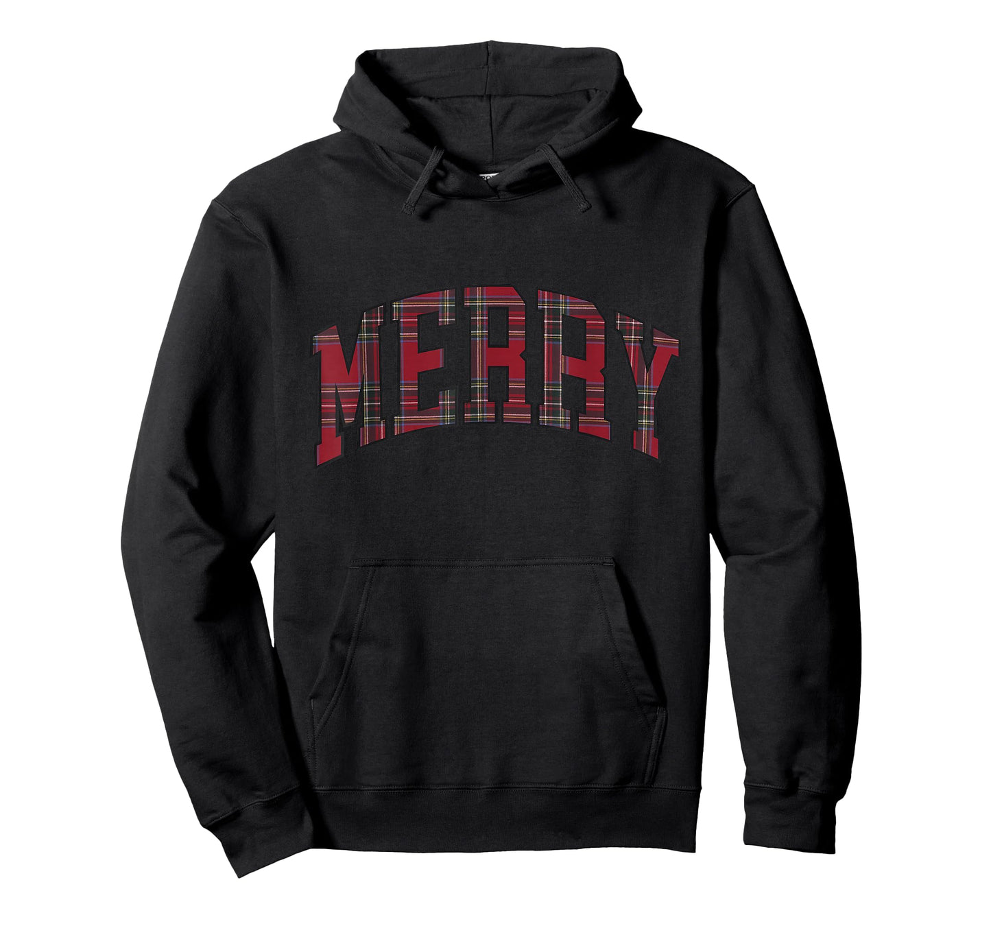 Merry Christmas Plaid Tartan Varsity Block Letter Women Kids T-Shirt