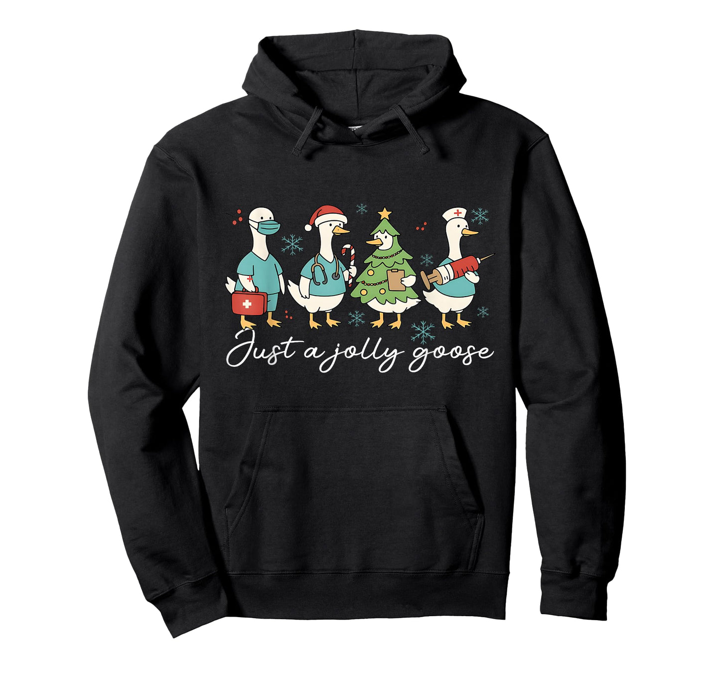 Just A Jolly Goose Christmas Goose Silly Nurse Holiday Rn T-Shirt