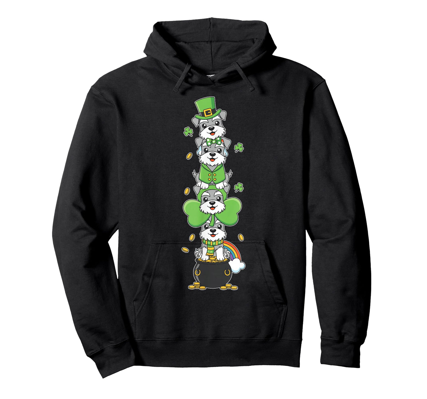 Funny Miniature Schnauzer St Patricks Day Womens Mens Kids T-Shirt