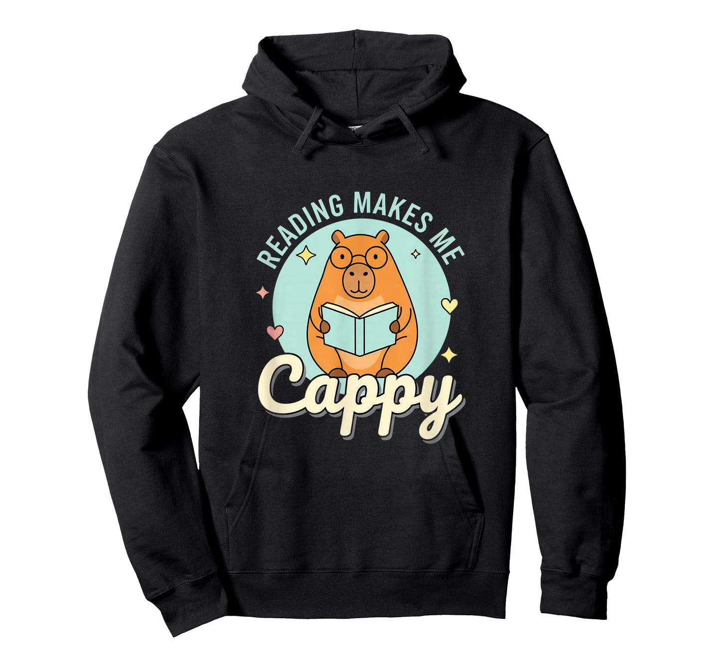Reading Makes Me Cappy Bookworm Funny Capybara Book Reading T-Shirt