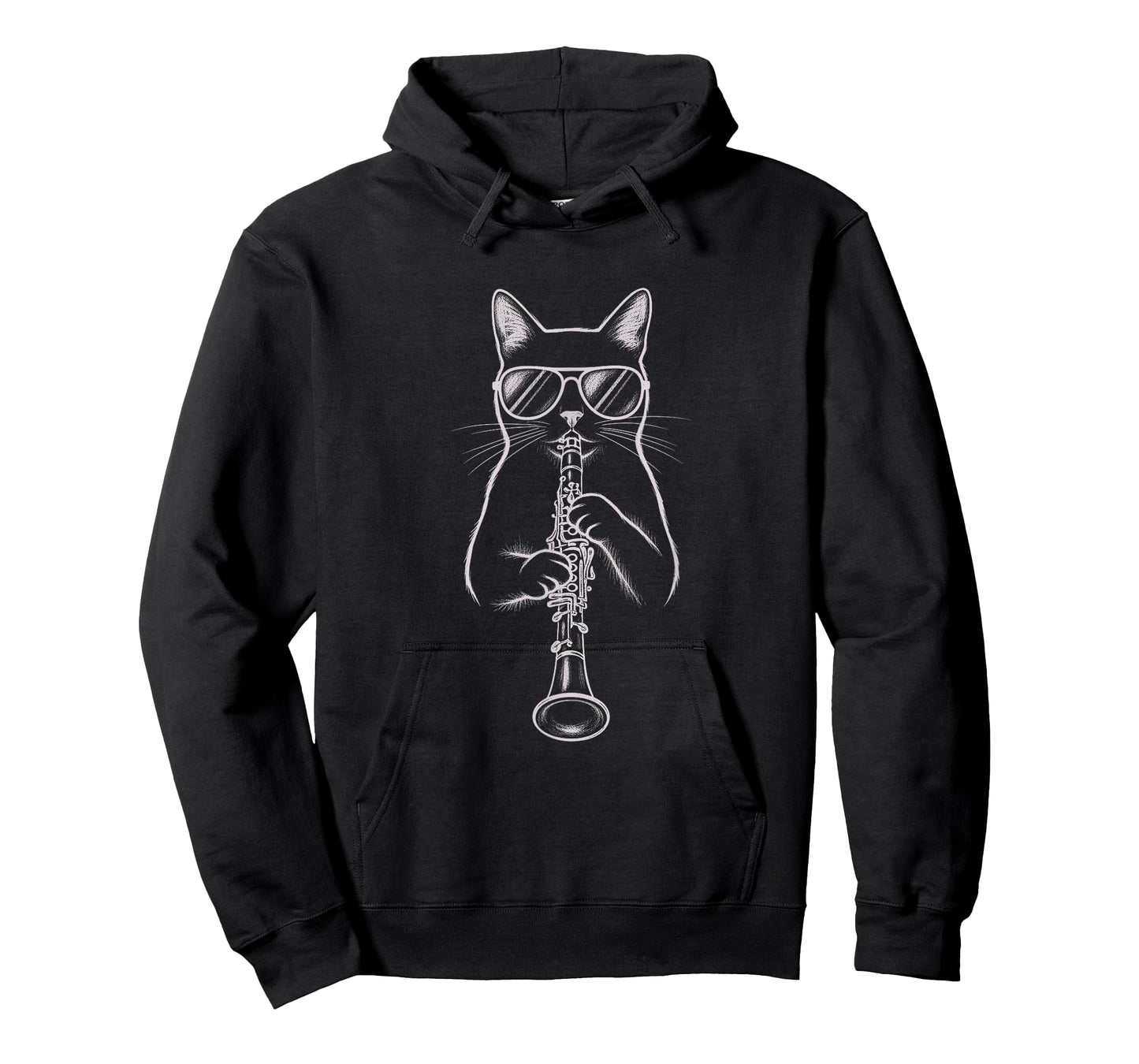 Cat Playing Clarinet Art Design T-Shirt