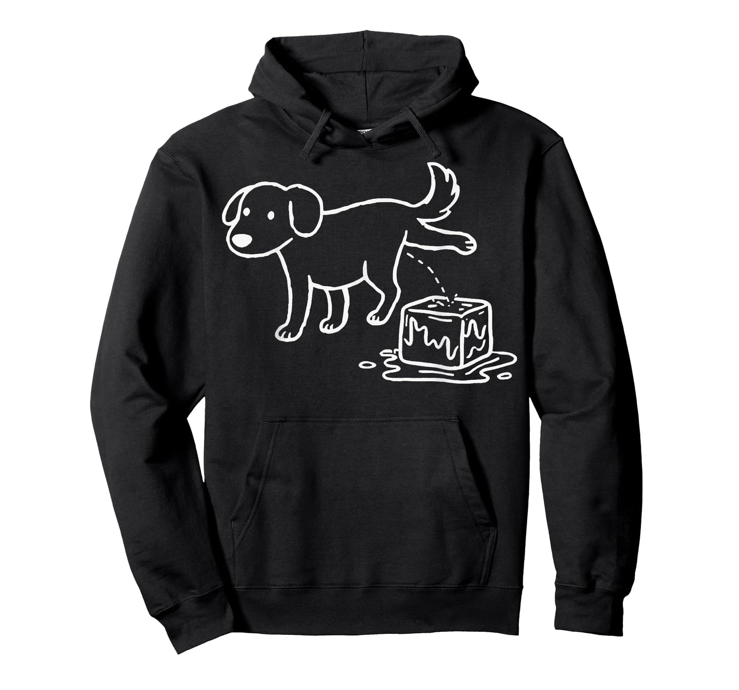 Funny Peeing Dog on Ice Cubes T-Shirt