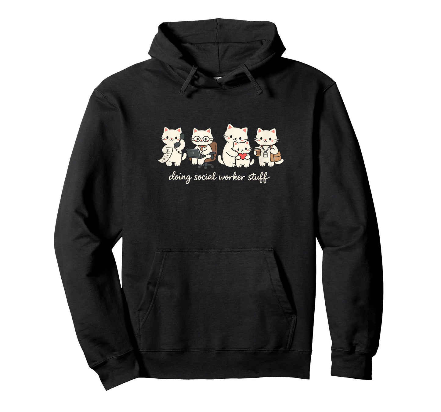 Cute Cat Doing Social Worker Stuff Mental Health Worker T-Shirt