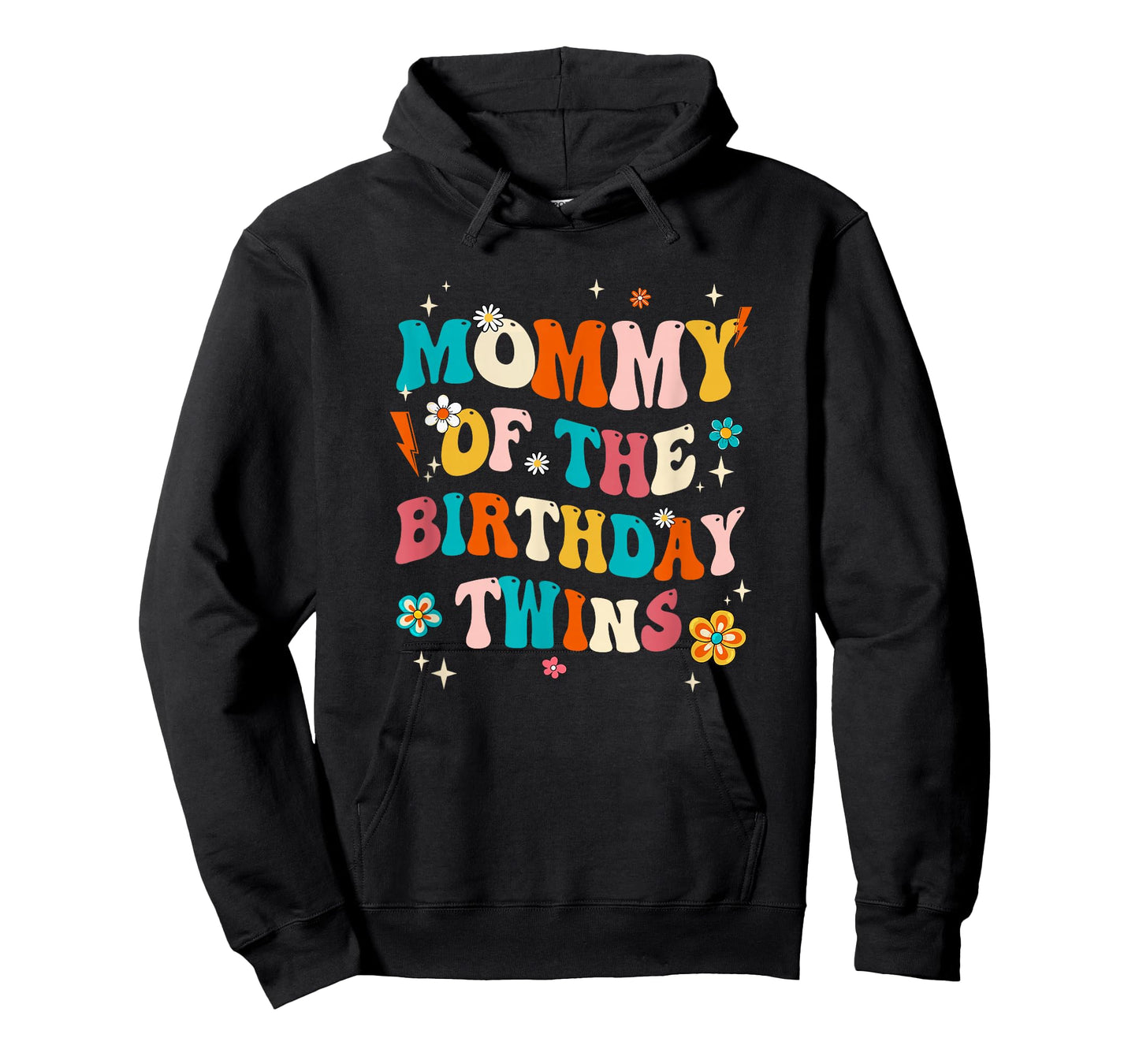 Mommy of The Birthday Twins Boys Girls Party Retro Bday T-Shirt
