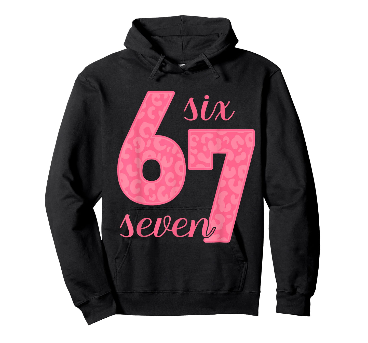 Six Seven Meme 6-7 Number Leopard Pink Gen Z Gen Alpha T-Shirt