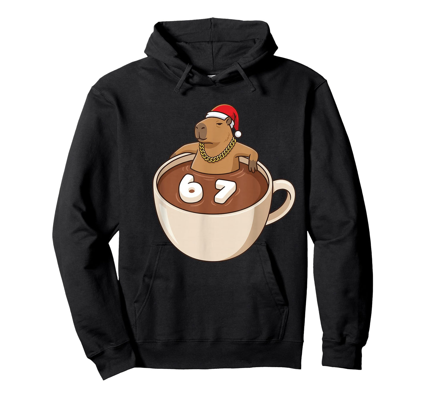 Chill Capybara Christmas Hot Cocoa 67 Marshmallow Six Seven T-Shirt