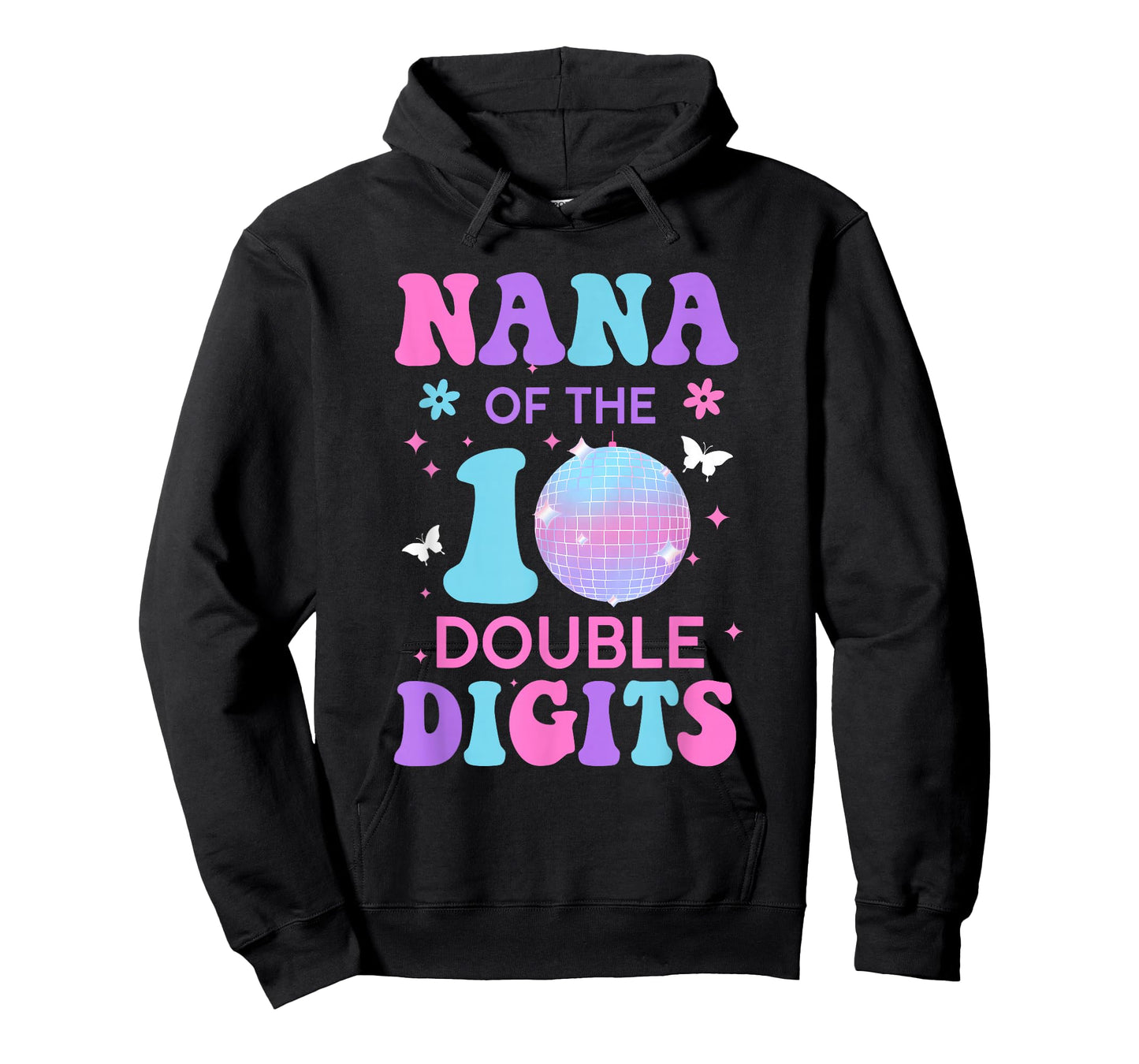 Nana of The Birthday Girl Double Digits Disco Ball 10th T-Shirt