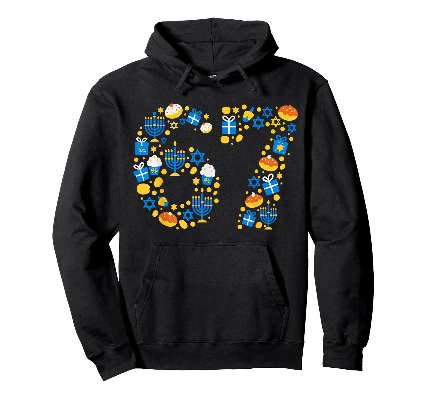 Hanukkah 67 Six Seven Meme Jewish Menorah Chanukah Pajama T-Shirt
