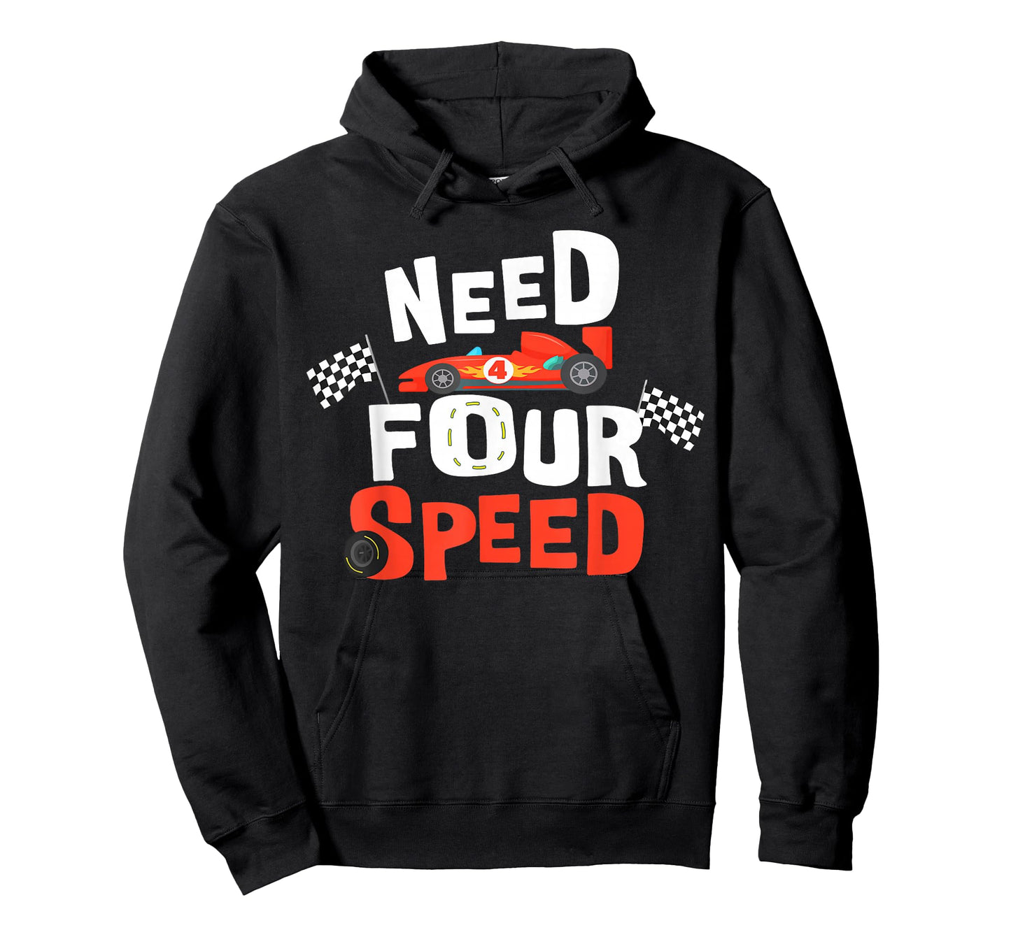 Race Car 4th Birthday Boy Need Four Speed 4 Years Old Bday T-Shirt