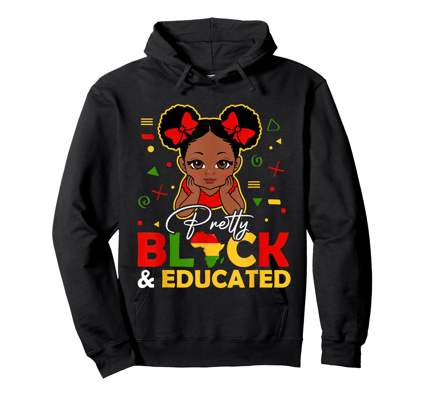 Black History Month Pretty Black and Educated Afro Girls T-Shirt