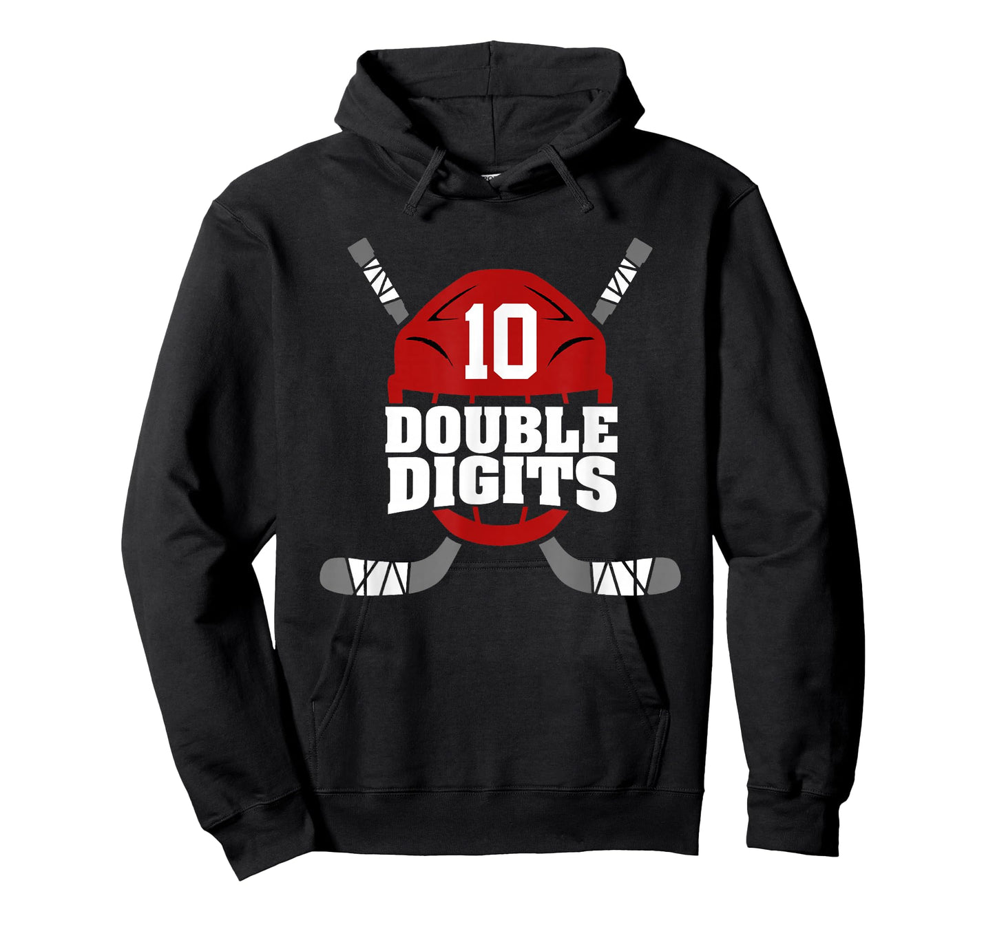 Double Digits 10 Year Old Boy Hockey 10th Birthday T-Shirt