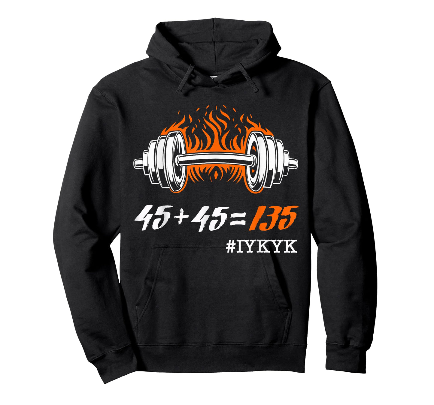 45+45=135, Funny Weight Lifting Fitness Squat Bench Gym Math T-Shirt