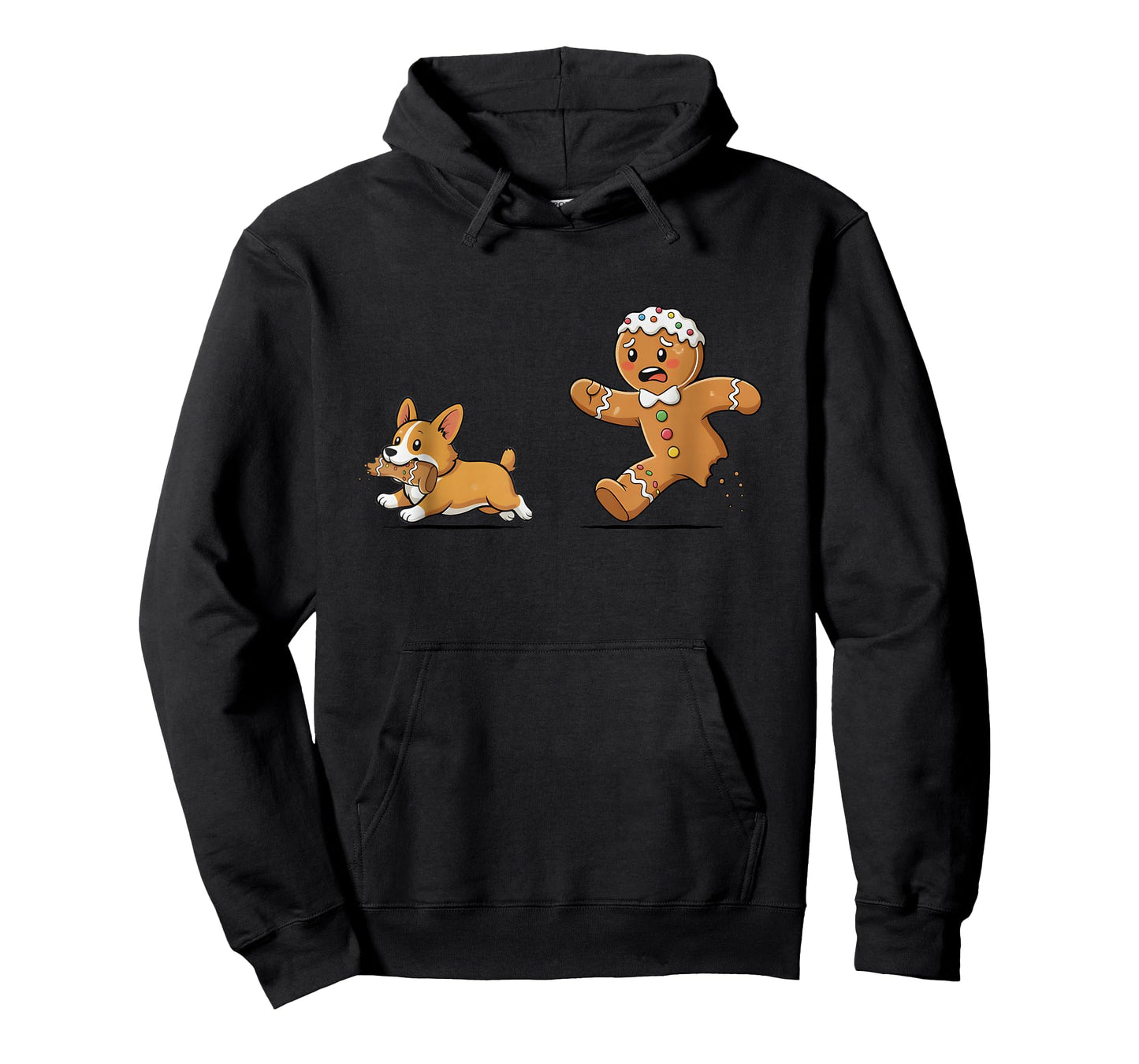 Gingerbread Cookie Chasing Corgi Christmas Dog Mom Pet Lover T-Shirt