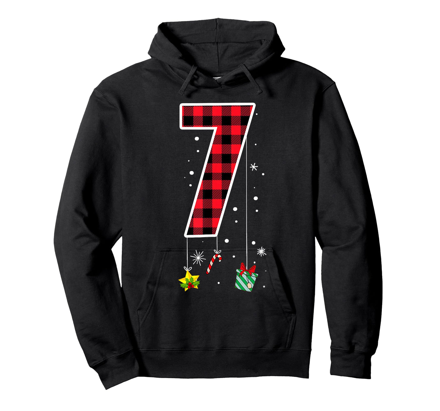 Number 7 Funny Meme Saying 6 7 Six Seven Christmas Red Plaid T-Shirt