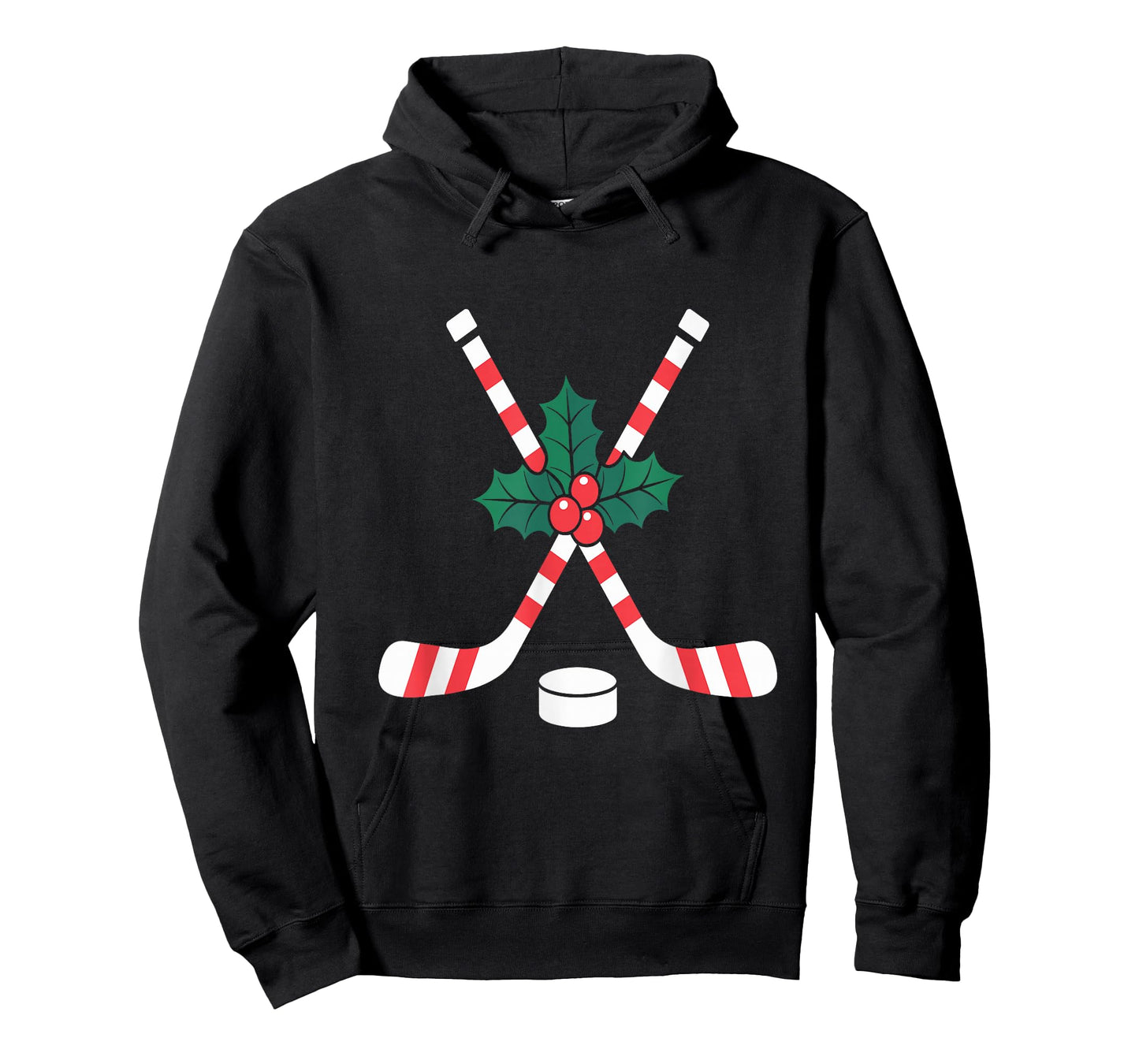 Ice Hockey Christmas Candy Cane Hockey Stick Xmas T-Shirt