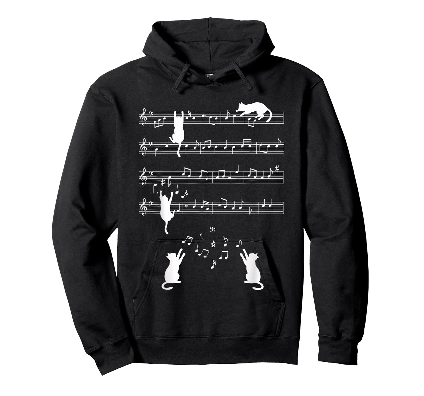 Cat Musical Notes - Cats On Sheet Music Cat Lovers & Mus T-Shirt