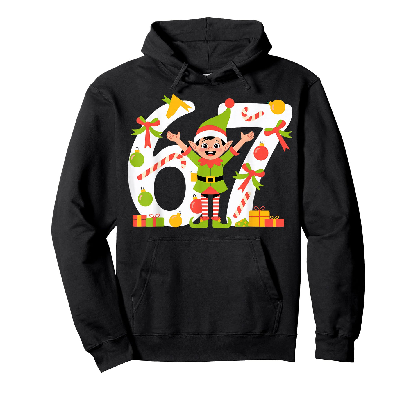 67 Christmas 6 7 Meme Elf Gen Alpha Six Seven 6-7 T-Shirt