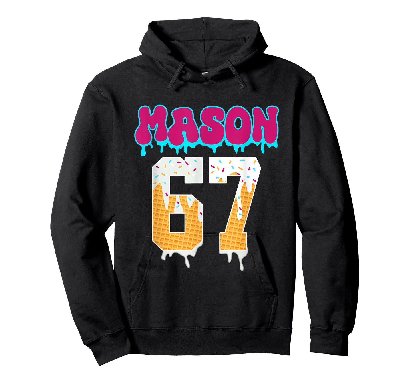 Mason 67 Funny Ice Cream Drip Baseball Ice Cream Drip T-Shirt