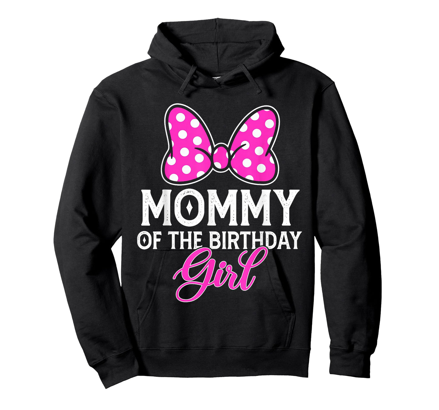 Mommy of The Birthday Girl Cute Pink Bow Family Matching T-Shirt