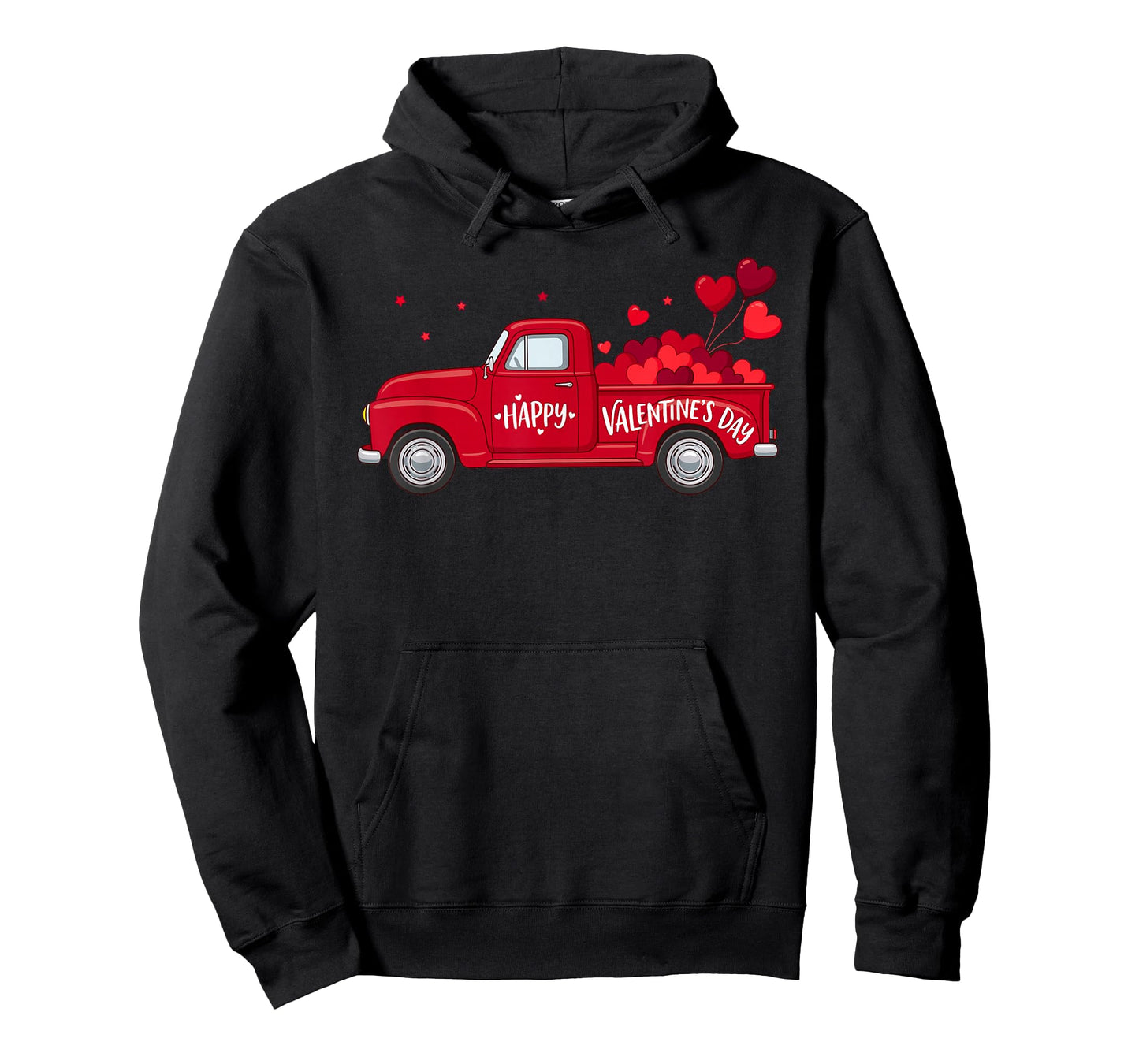 Classic Red Truck Happy Valentine's Day Farmhouse Hearts T-Shirt